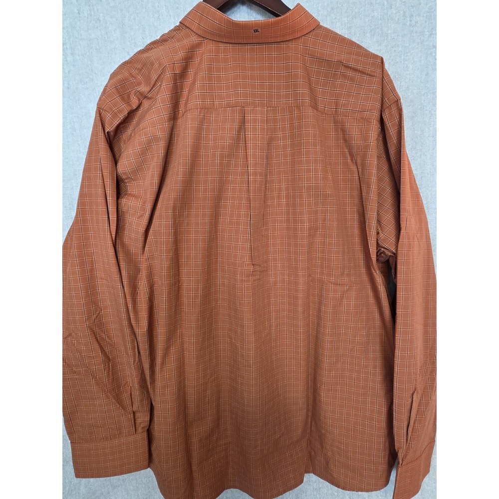 Vintage Dockers Shirt Men's 2XL Stain Defender Teflon‎ Rust Plaid NEW Old Stock - Picture 3 of 15